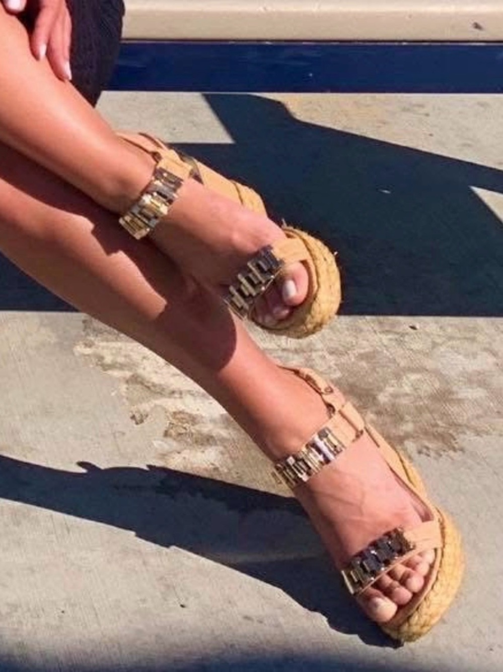 Stuart Weitzman Stepchain wedges size 6.5